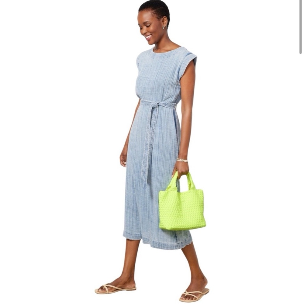 Faherty Dream Cotton Dress - Light Washed Indigo